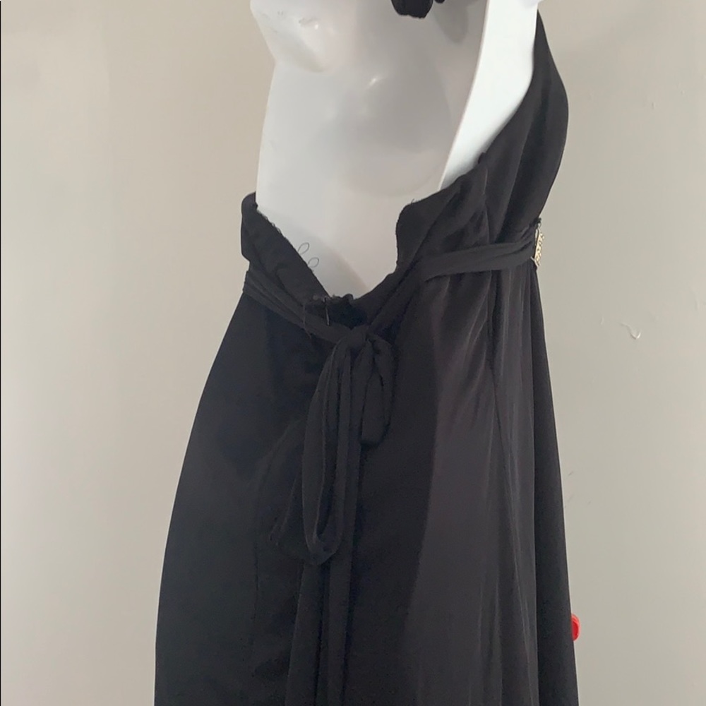 FIESTA Black Chiffon Halter Ampere Embellished Gown - Picture 4 of 8